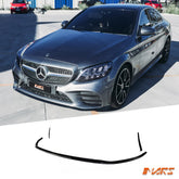 Gloss Black Edition 1 Style Front Bumper Lip Spoiler Bodykit for Mercedes - Benz C - Class C205 S205 W205 AMG Package & C43 2019 - 2022 - Mars Performance